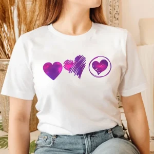 COTTON 100% New Women's Europe and The United States Valentine's Day T-shirt Love Short Sleeve T-shirt Women Clothing